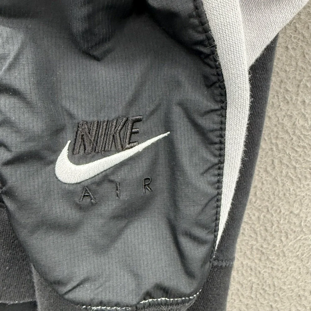 Nike Air Hoodie‎ Mens Large Gray Black Full Zip Fleece Sweatshirt Pockets Logo